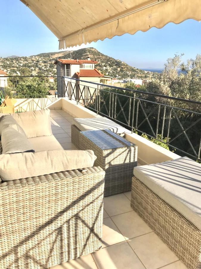 Beautiful Maisonette With A View To The Mountains And The Sea Agia Marina  Esterno foto