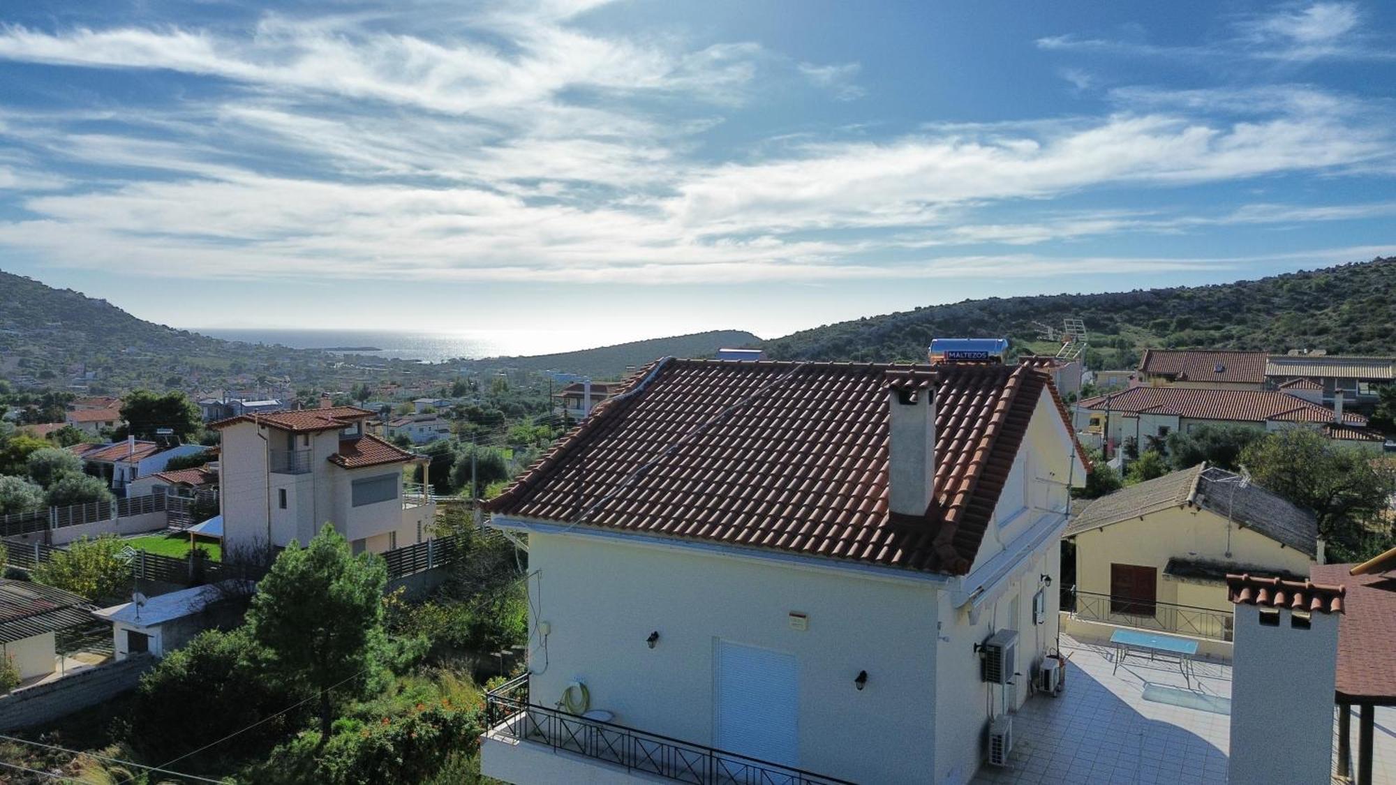 Beautiful Maisonette With A View To The Mountains And The Sea Agia Marina  Esterno foto
